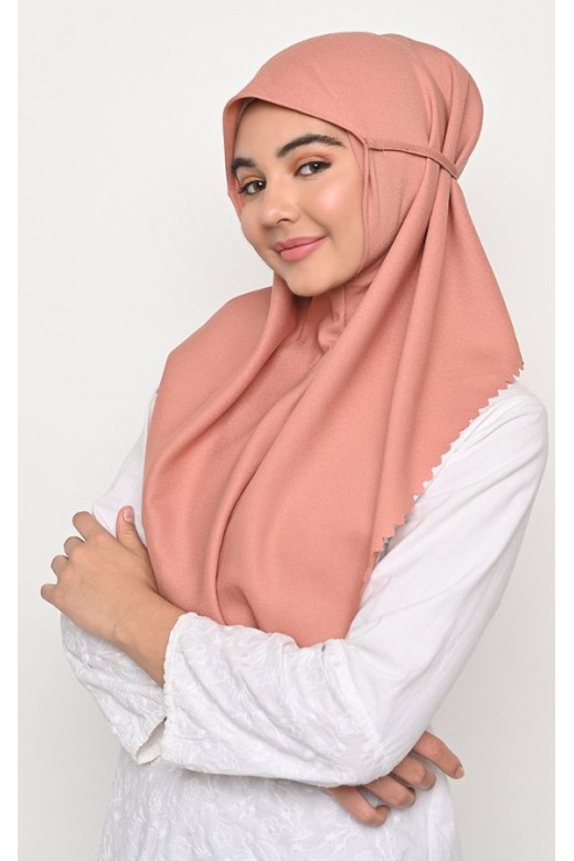 Bergo Sameera Hijab Instant Lasercut Old Rose
